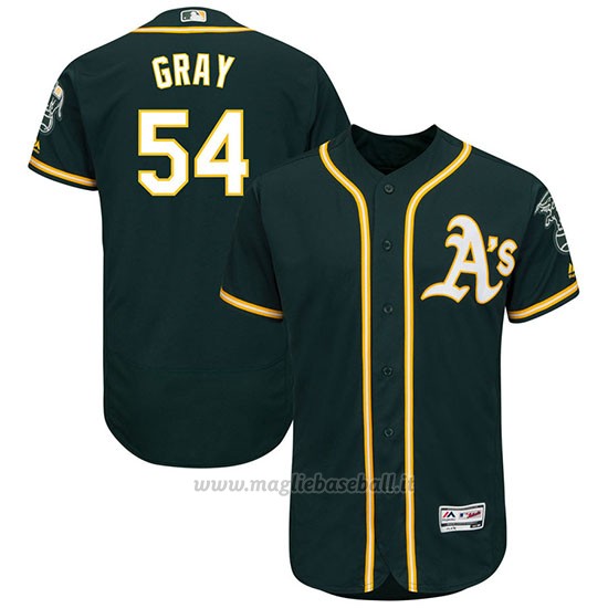 Maglia Baseball Uomo Oakland Athletics Sonny Grigio Verde Autentico Collezione Giocatore